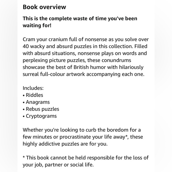 ✨NEW✨The Complete Waste of Time Puzzle Book: Highly Addictive Puzzles Ahead - Picture 5 of 9
